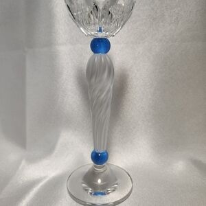 Stunning Swarovski Blue and Clear Crystal Candle Stick